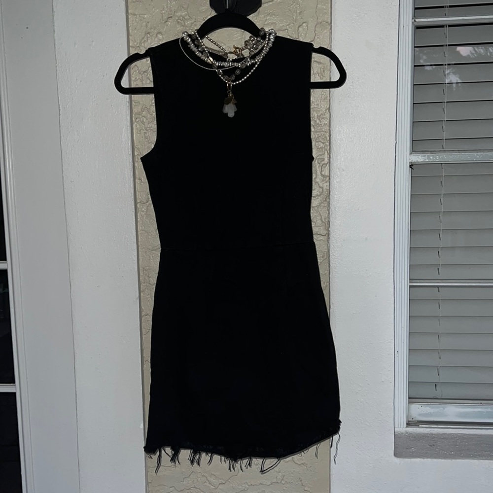 Black Denim Alexander Wang Sleeveless Zipperback Dress - Picture 3 of 5